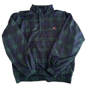 VTG POLO GOLF Size Large Blackwatch Plaid Mens 1/4 Zip Windbreaker Jacket RL